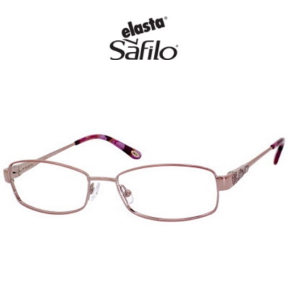 SAFILO Eyeglass Frame Womens ELASTA E4855 Purple Silver Tone 3D Design 52 16 130